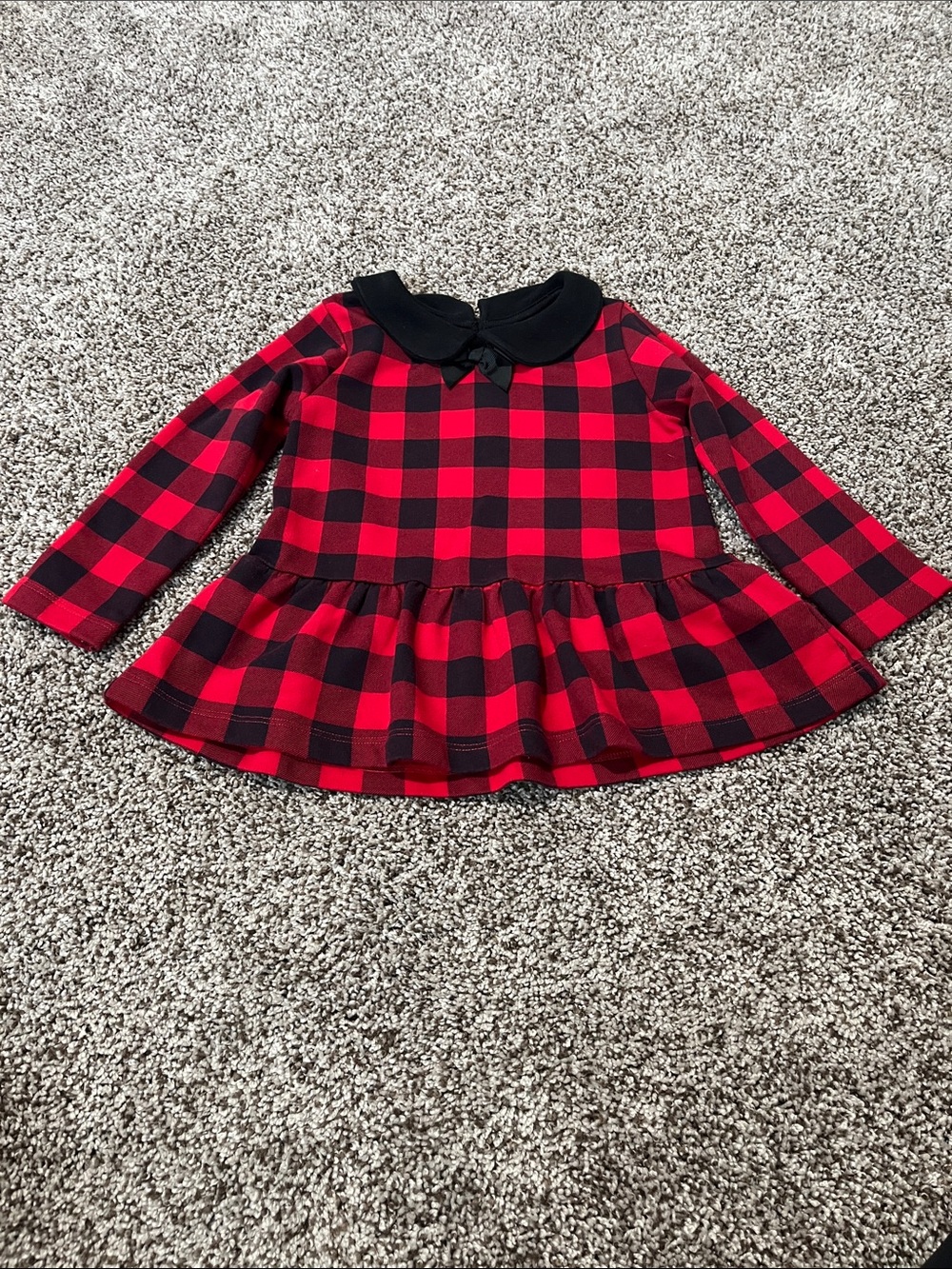 Joe Fresh Baby Girl Buffalo Plaid Peplum Top